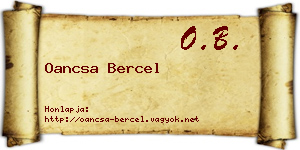 Oancsa Bercel névjegykártya